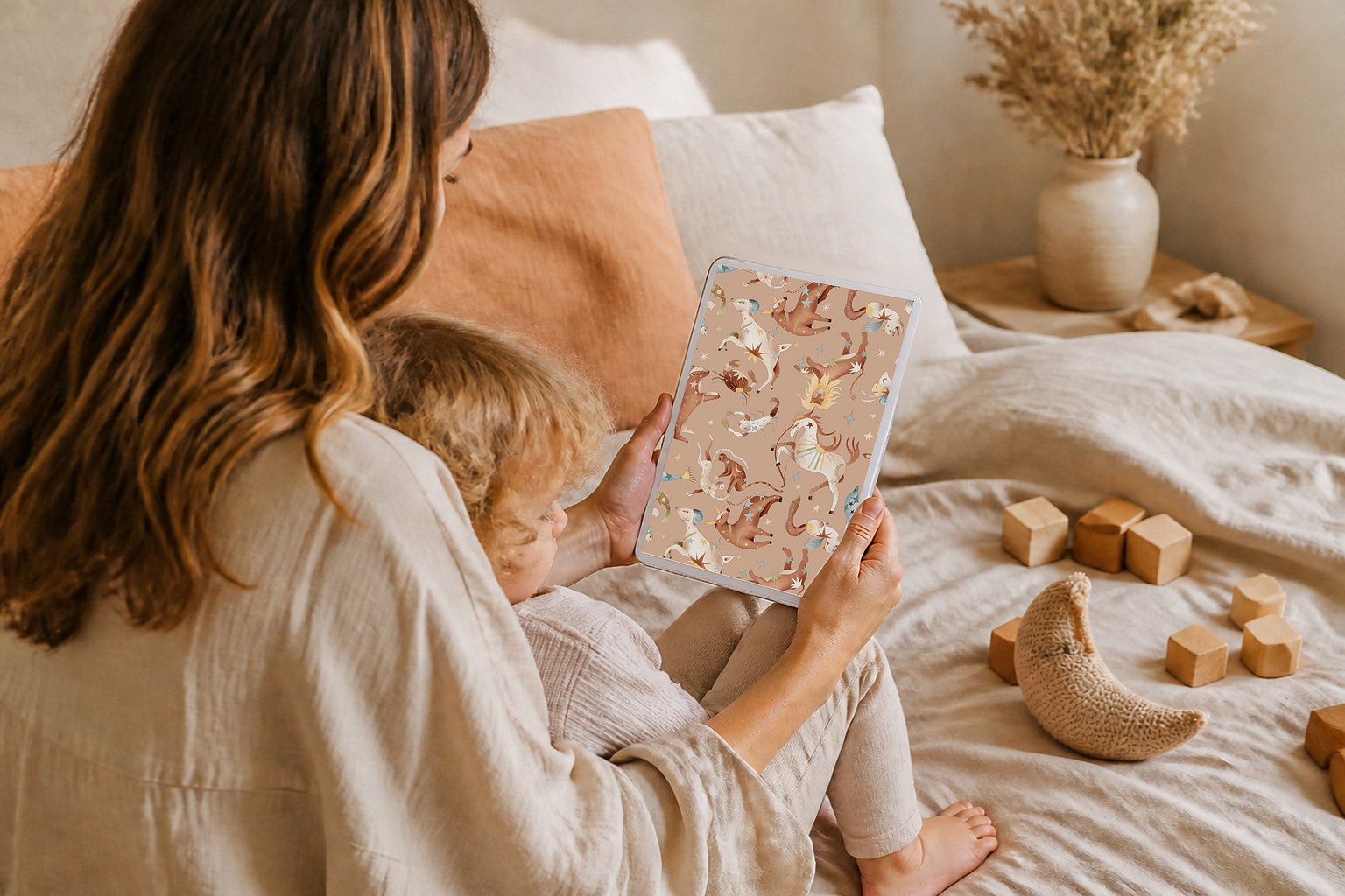 A mother and child with the parenting guide